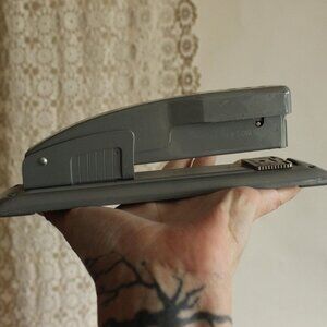 Vintage 1950s Stapler, Swingline 400 Gray Metal, Office Supply